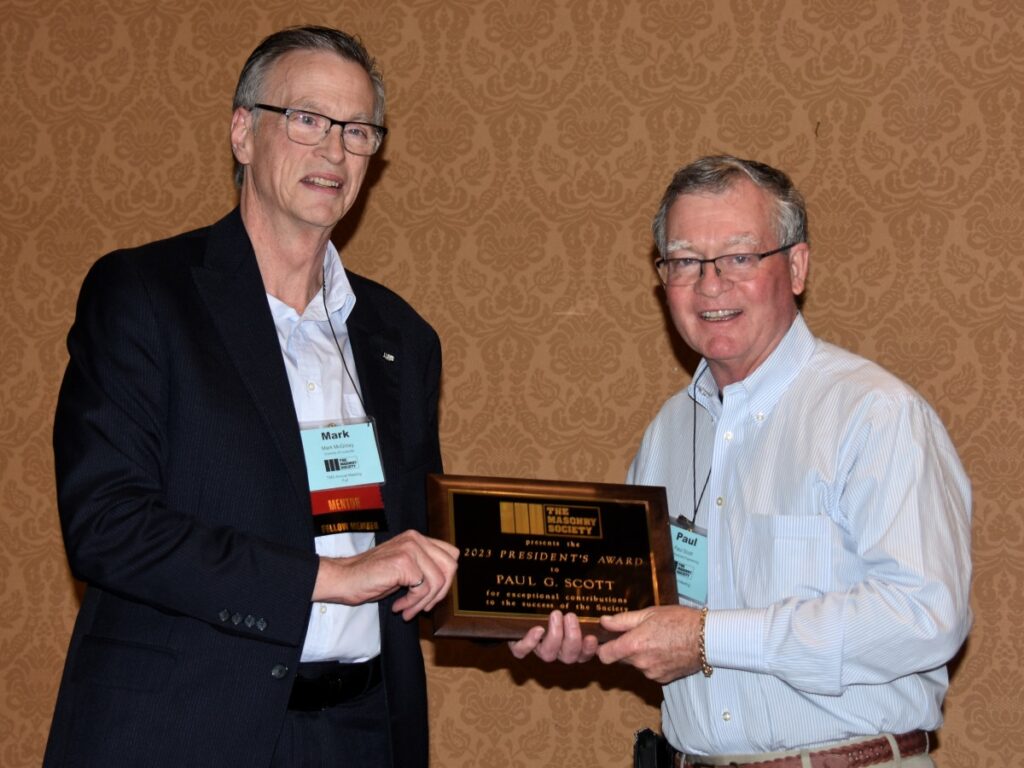 Paul Scott (right) Receives 2023 President's Award from Mark McGinley